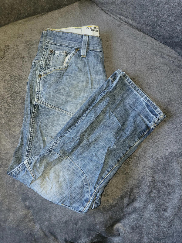 G-Star Raw GS3301 96 Denim Jeans W32 L30 Light Wash Y2K