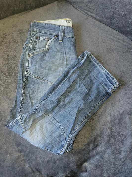 G-Star Raw GS3301 96 Denim Jeans W32 L30 Light Wash Y2K
