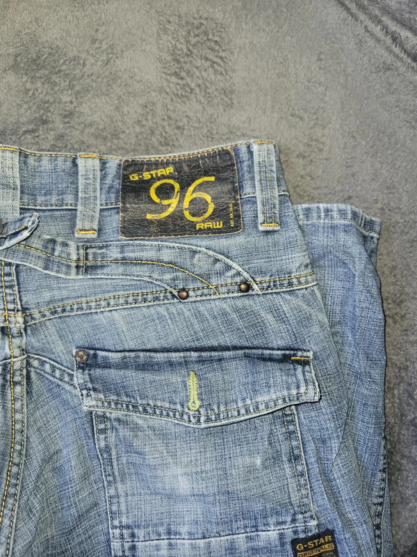 G-Star Raw GS3301 96 Denim Jeans W32 L30 Light Wash Y2K