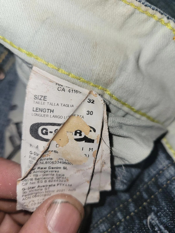 G-Star Raw GS3301 96 Denim Jeans W32 L30 Light Wash Y2K