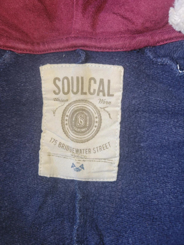 SoulCal&Co Navy Blue & White Bird Print Fleece Jumpsuit