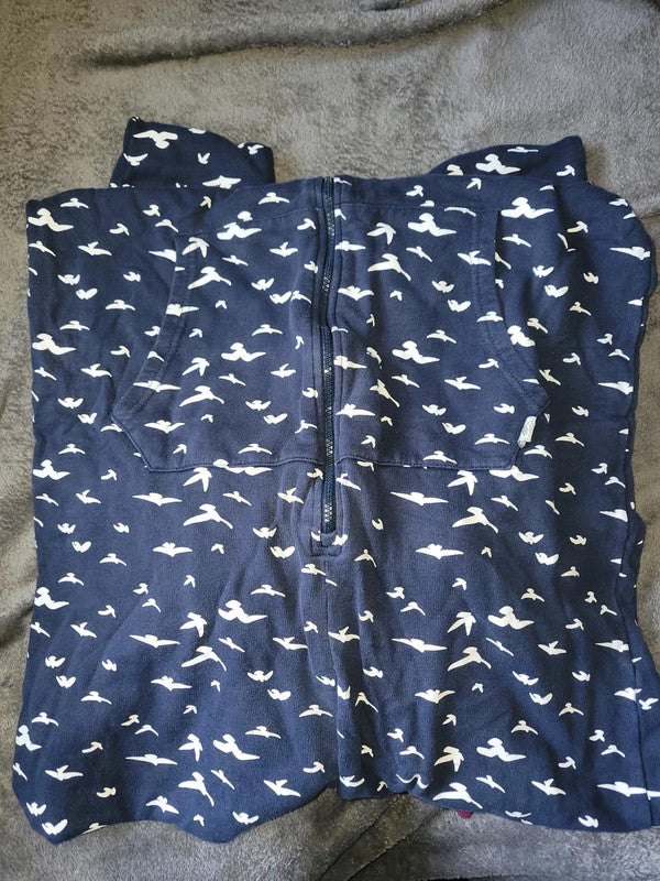 SoulCal&Co Navy Blue & White Bird Print Fleece Jumpsuit