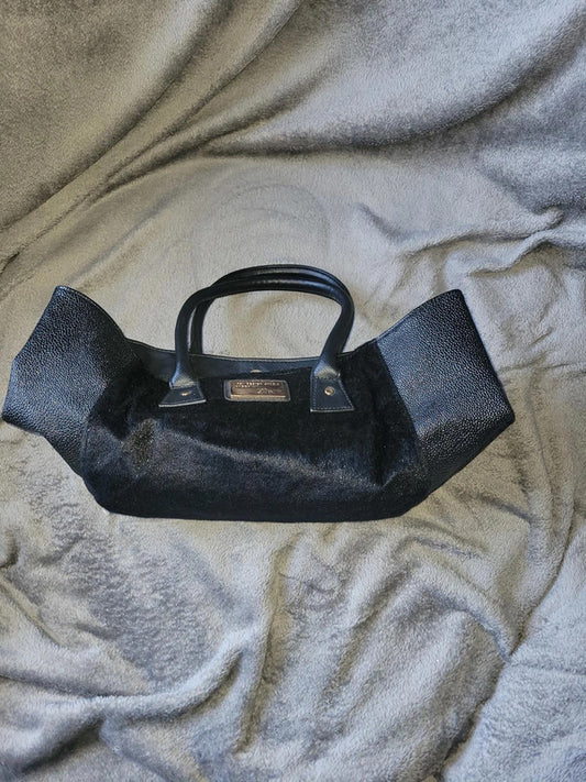 Lipsy Black Faux Fur & Leather Effect Bag