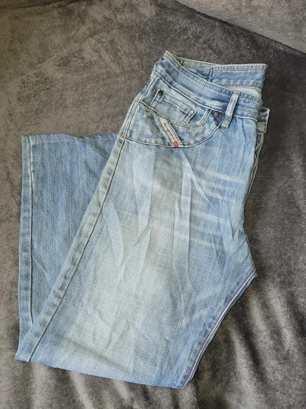 Vintage Diesel Industry Light Wash Bootcut Jeans Size 36