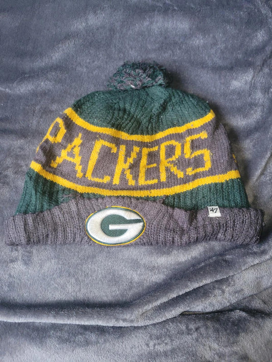 Green Bay Packers Knitted Beanie with Pom Pom and Logo