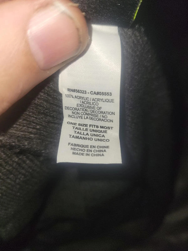 Nike Beanie Black One Size with Yellow and Green Horse Logo