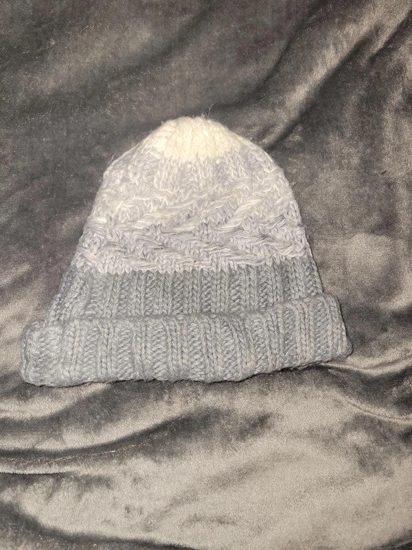 Grey and White Adidas Beanie Hat