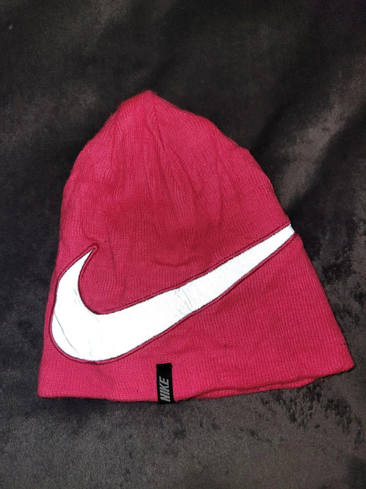 Kids' Nike Pink Beanie with Reflective Swoosh