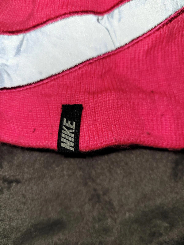 Kids' Nike Pink Beanie with Reflective Swoosh