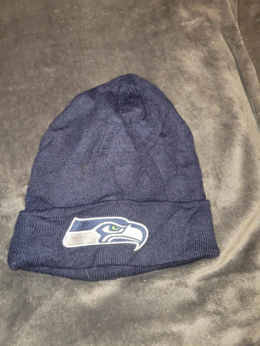 NFL Seattle Seahawks Beanie Hat - Navy Blue - One Size