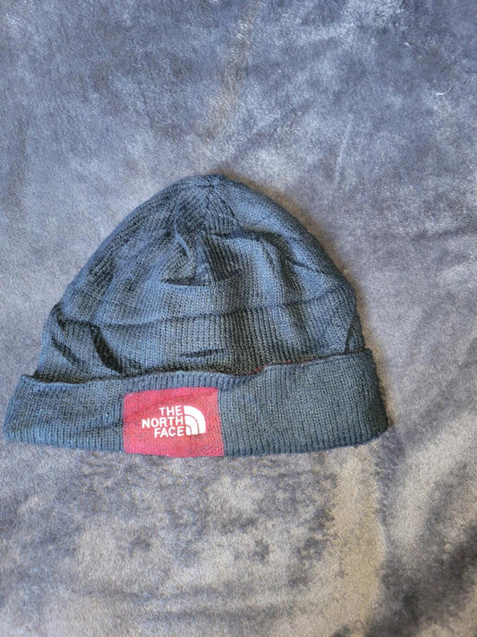 The North Face Grey & Red Beanie