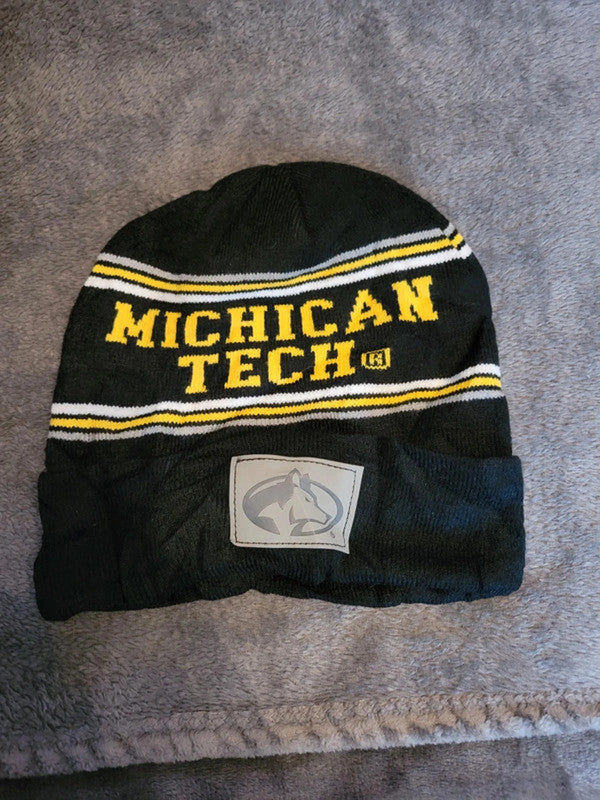Black Michigan Tech Huskies Beanie Hat