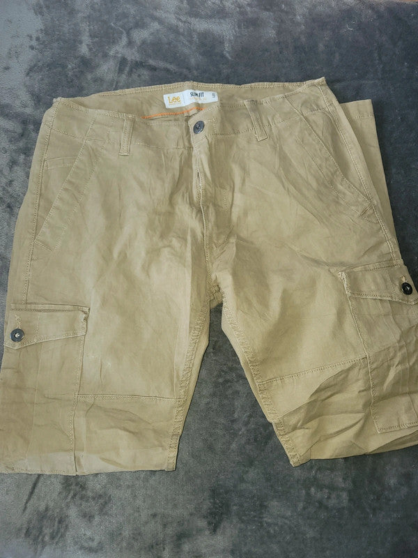 Vintage Lee Slim Fit Tapered Leg Khaki Cargo Trousers
