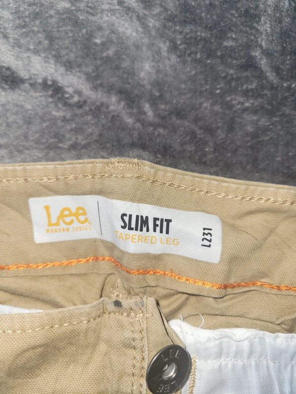 Vintage Lee Slim Fit Tapered Leg Khaki Cargo Trousers