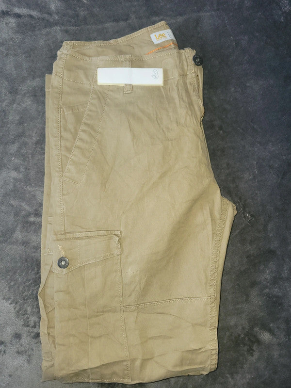 Vintage Lee Slim Fit Tapered Leg Khaki Cargo Trousers