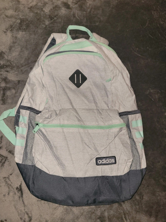 Gym Vintage Adidas Backpack - Grey with Mint Stripes