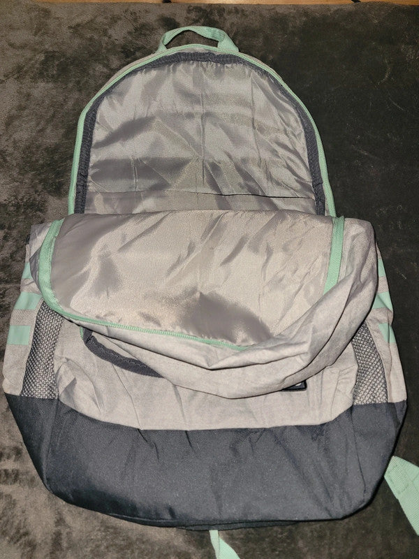 Gym Vintage Adidas Backpack - Grey with Mint Stripes
