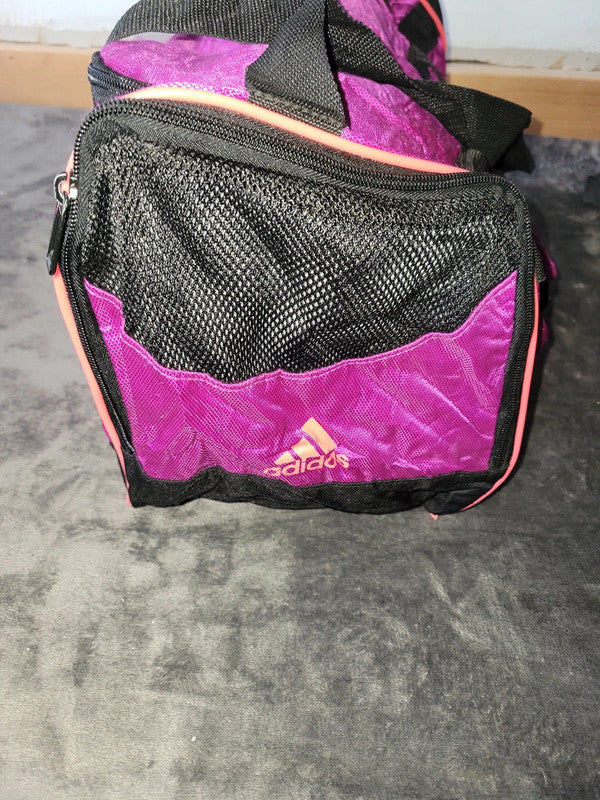 Vintage Adidas Gym Bag in Vibrant Magenta and Black