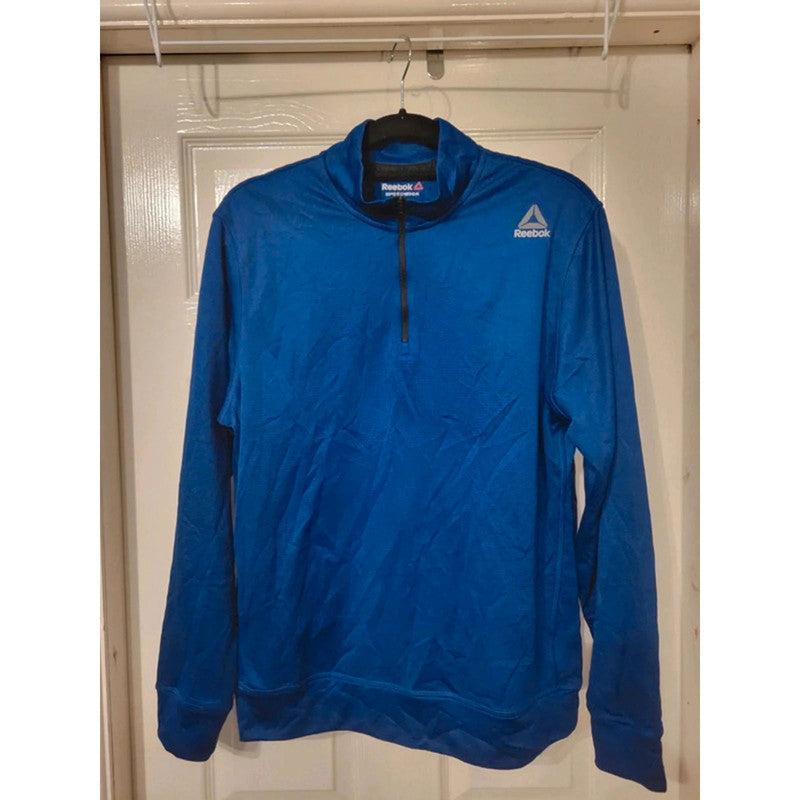 Reebok Speedwick Royal Blue 1/4 Zip Long Sleeve Top - Men's M