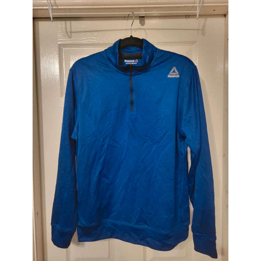 Reebok Speedwick Royal Blue 1/4 Zip Long Sleeve Top - Men's M