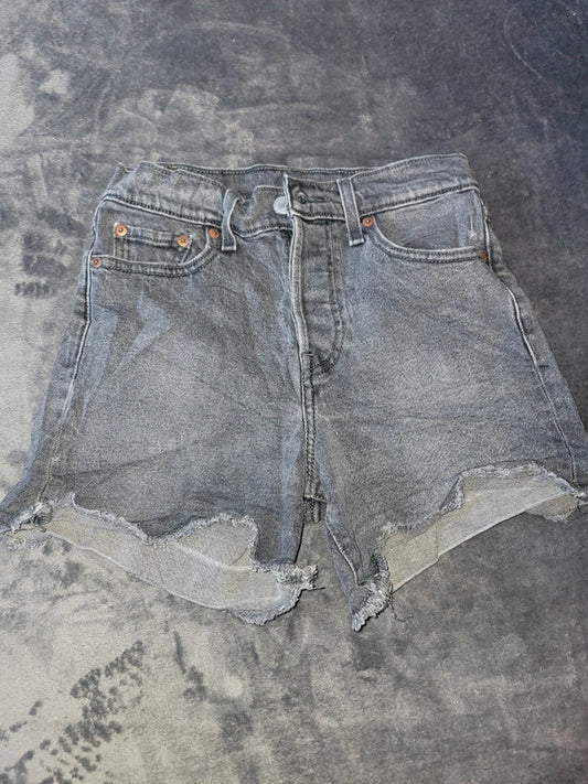 Levi’s 501 Black Denim Cut Off Shorts – Women’s Size 26 Button Fly Vintage