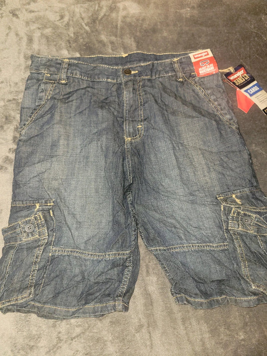 Wrangler Denim Cargo Shorts – Boys Husky Size 12 (Adjustable Waist) NWT