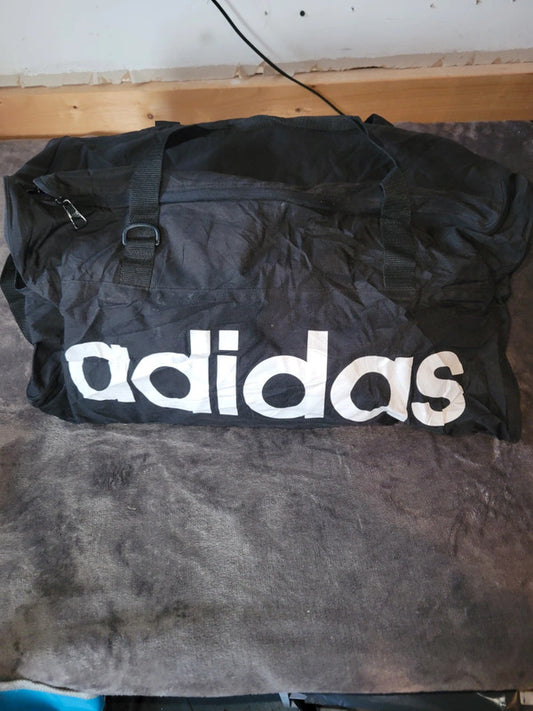 Adidas Black Duffel / Gym Bag – Large White Logo