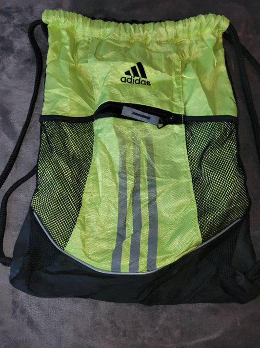 Adidas Neon Green & Black Drawstring Gym Bag