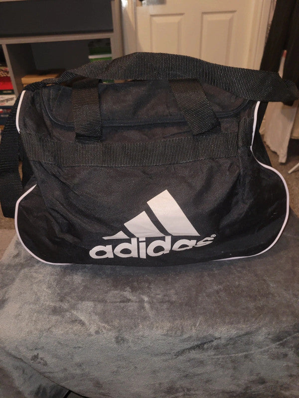 Adidas Black Duffel / Gym Bag – White Logo – Medium