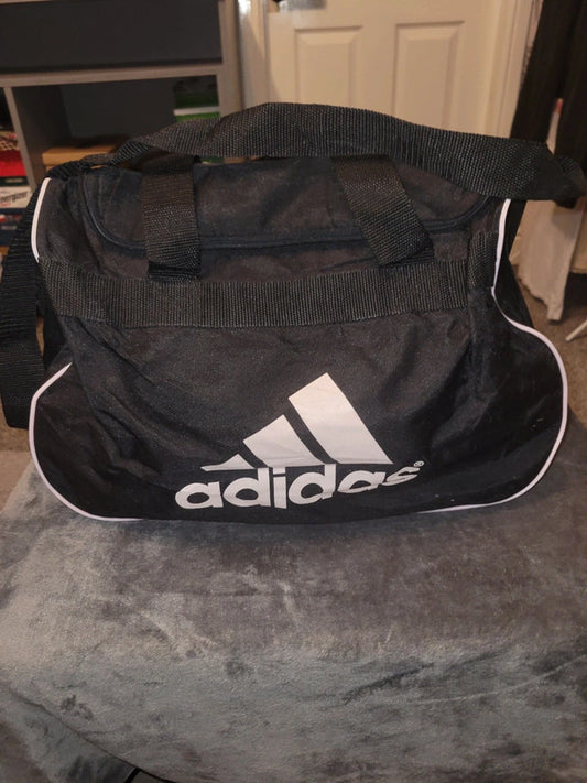 Adidas Black Duffel / Gym Bag – White Logo – Medium