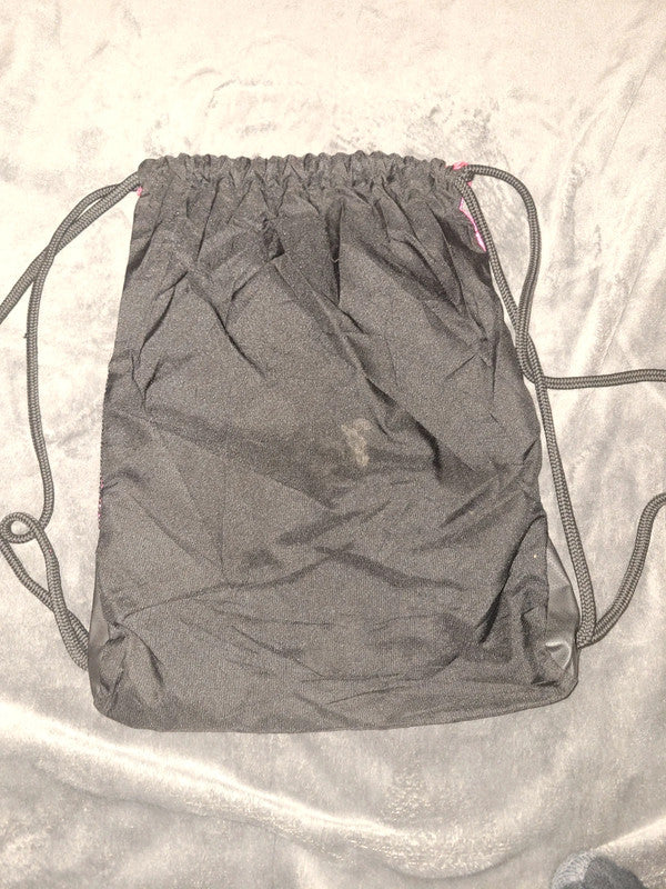Adidas Pink & Black Drawstring Gym Sack – 3-Stripes Logo