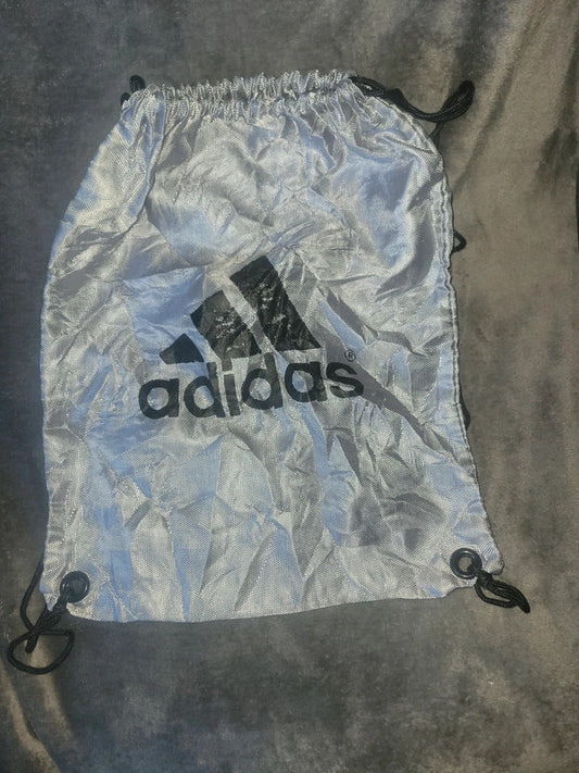 Adidas Silver Drawstring Gym Sack – Black Logo