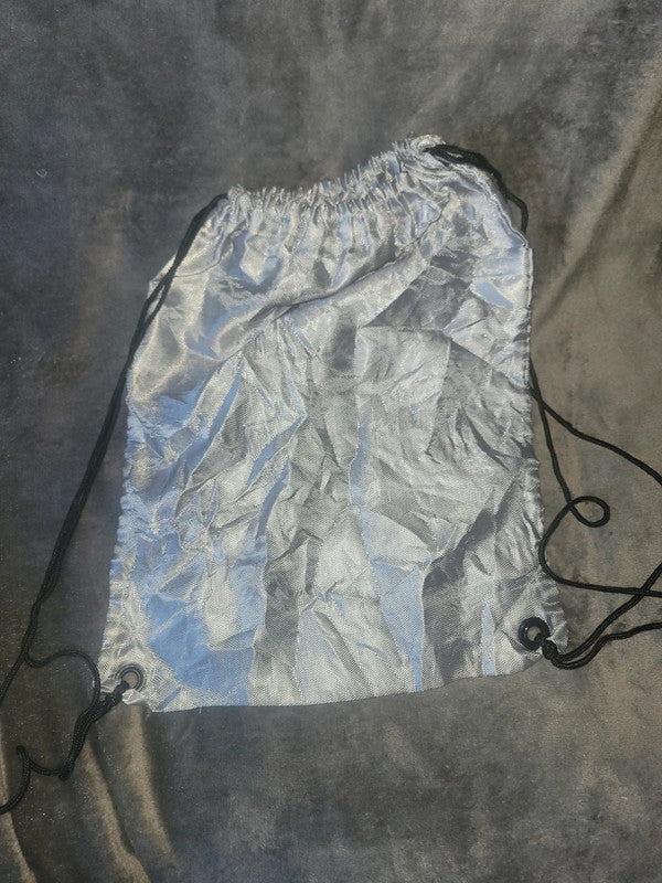 Adidas Silver Drawstring Gym Sack – Black Logo