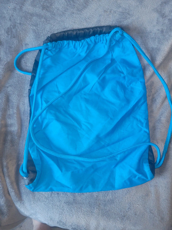 Adidas Blue & Black Drawstring Gym Sack – 3-Stripes Logo