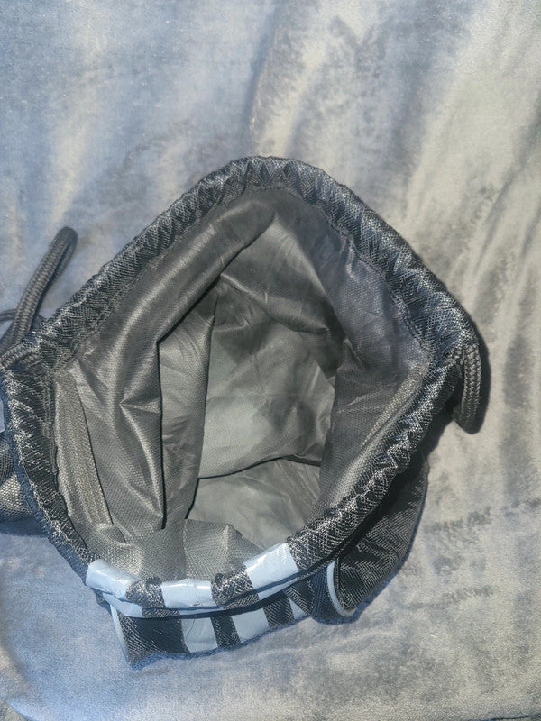 Adidas Black Drawstring Gym Sack – Silver Logo & 3-Stripes