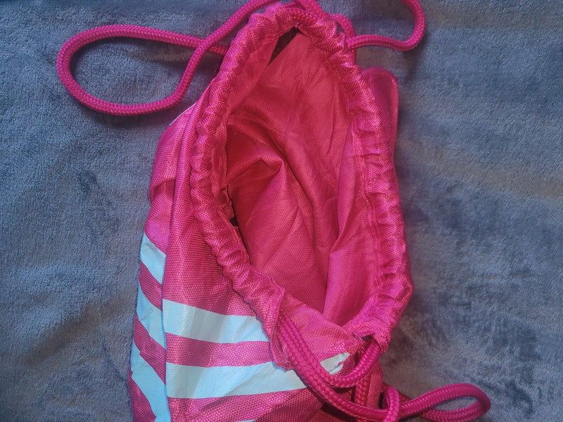 Adidas Drawstring Gym Sack – Bright Pink with White 3-Stripes