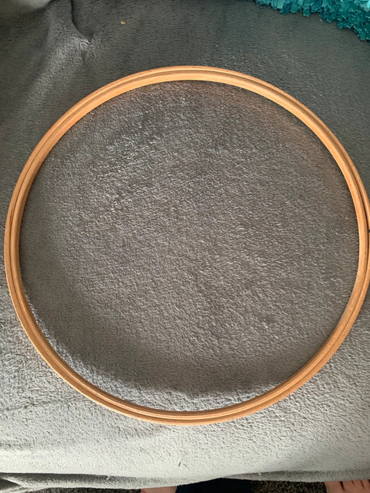 large wooden embroidery hoop
