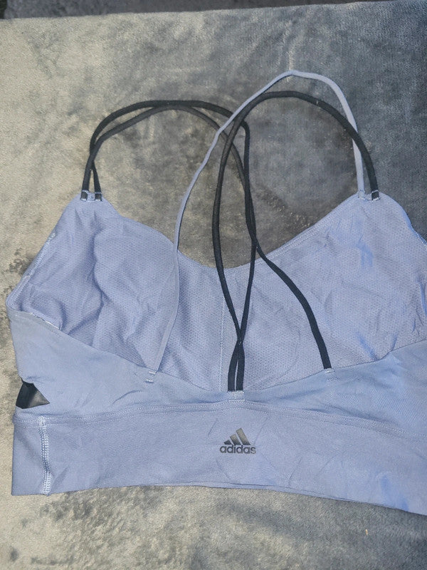 Adidas Women’s Light Purple Sports Bra – Strappy Back, Size S