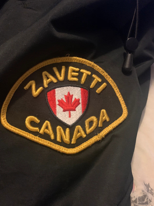 Zavetti Canada Black Bubble Jacket with Fur Hood
