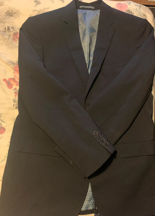 Vintage Taylor & Wright Navy Blue Suit Jacket 38R Regular Fit