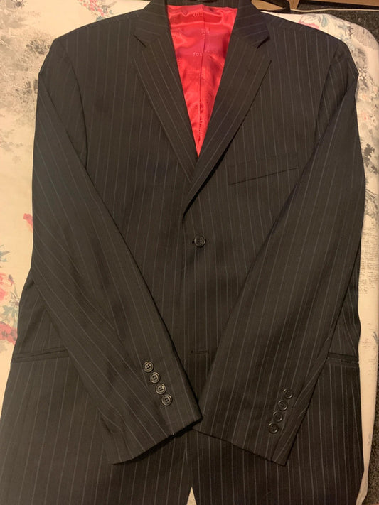 Vintage FCUK Black Pinstripe Suit Jacket