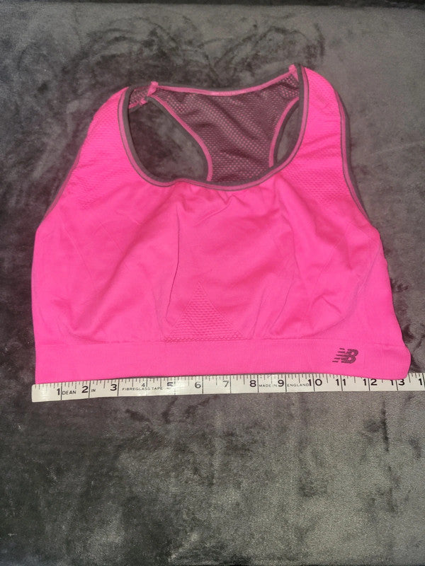 New Balance Women’s Pink Sports Bra – Mesh Back, Size M