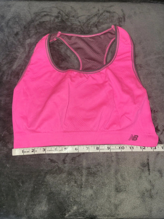 New Balance Women’s Pink Sports Bra – Mesh Back, Size M