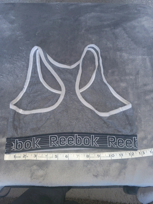 Reebok Grey Logo Sports Bra – Size M