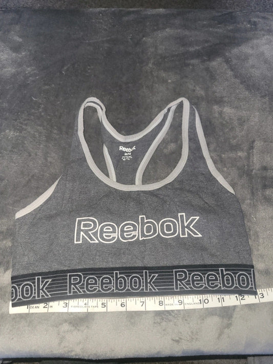Reebok Grey Logo Sports Bra – Size M