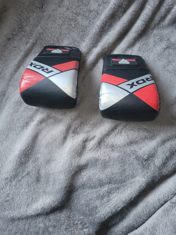 RDX mma Boxing Gloves - Black, Red & White Training Mitts