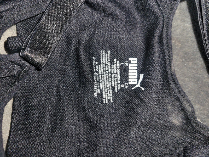 Puma Sports Bra Black Size L Adjustable Straps