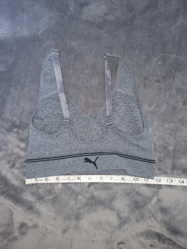Puma Gray Adjustable Strap Sports Bra – Women’s Small
