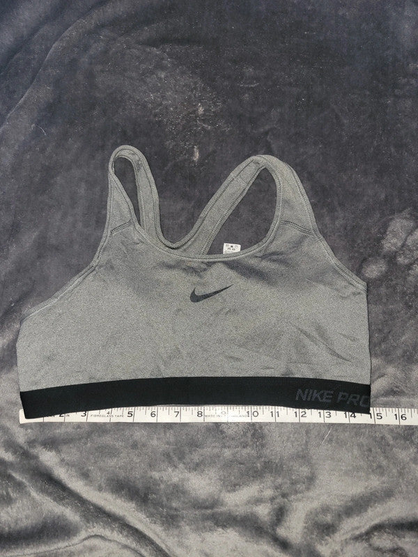 Nike Pro Gray & Black Sports Bra – Women’s M