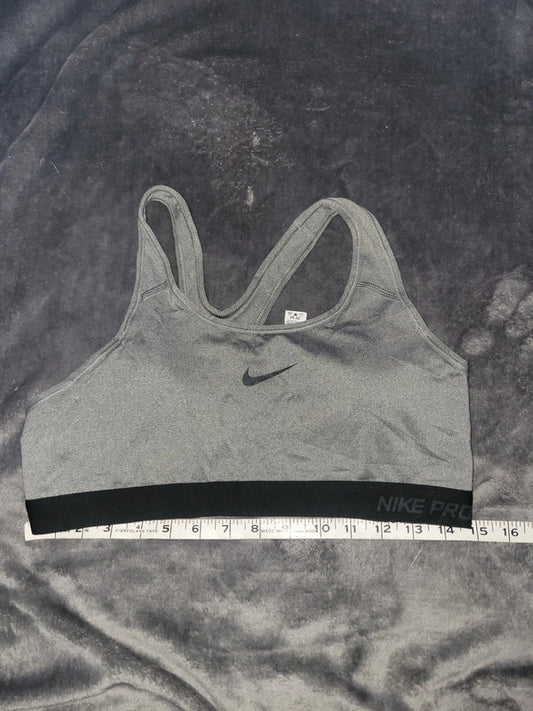 Nike Pro Gray & Black Sports Bra – Women’s M